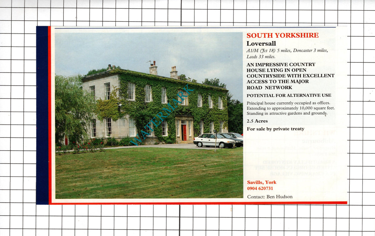 Loversall South Yorkshire House Sale Advert - 1994 Cutting