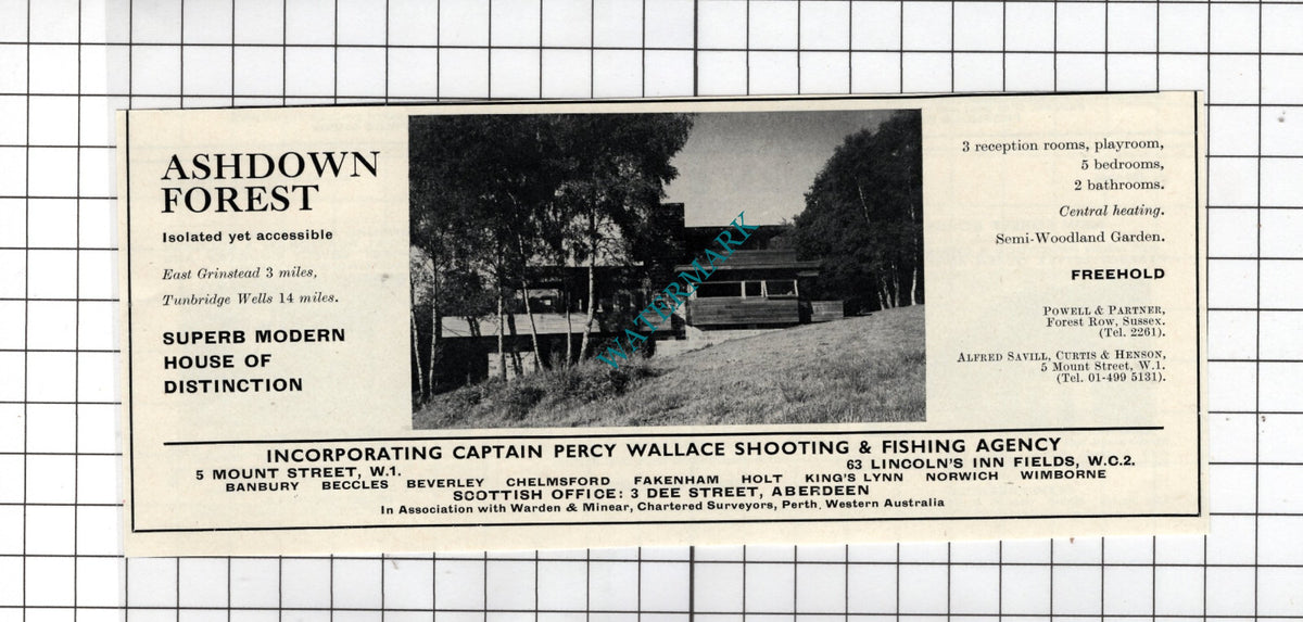 East Grinstead Ashdown Forest Sussex - 1969 House Sale Advert