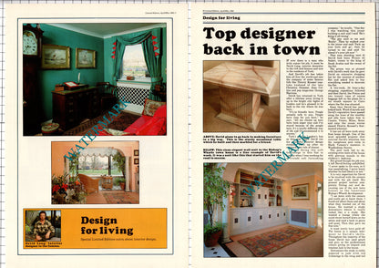David Long Interior Designer - 1989 Article / Print