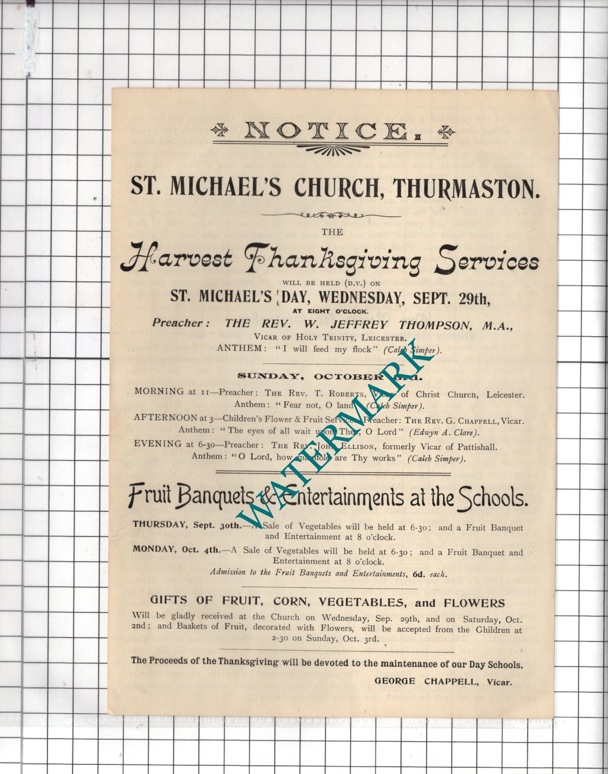 St Michael's Church Thurmaston Leicester - 1897 Clipping
