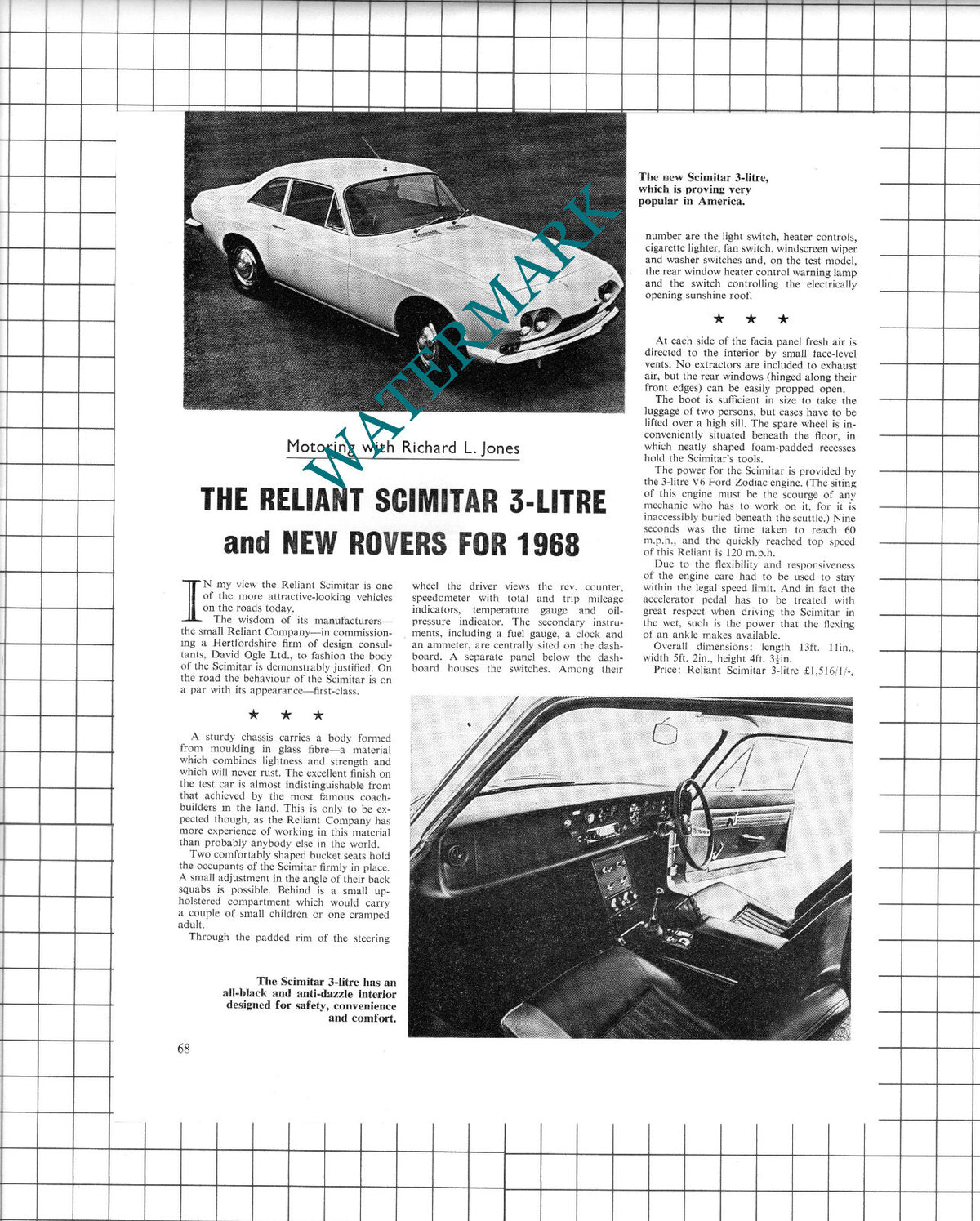 Reliant Scimitar 3 Litre  Car Review - 1965 Article