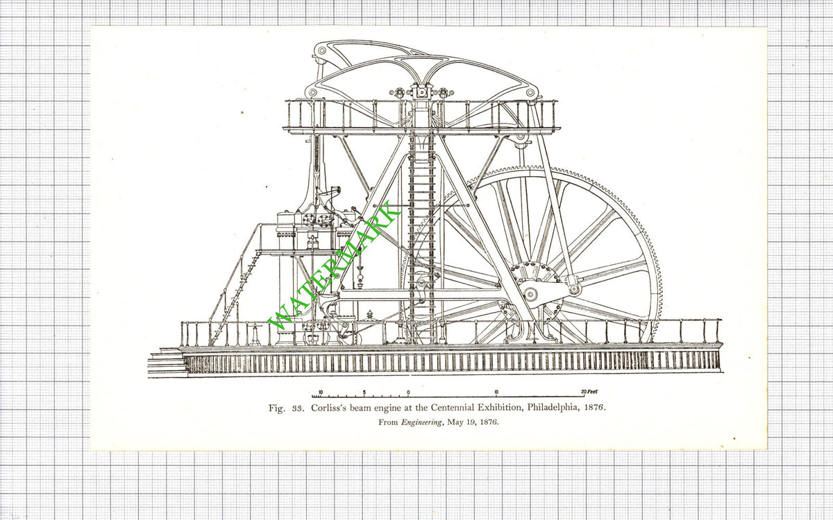 Corliss Beam Engine / Corliss's Valve Gear Engine Cylinder - 1938 Cutting