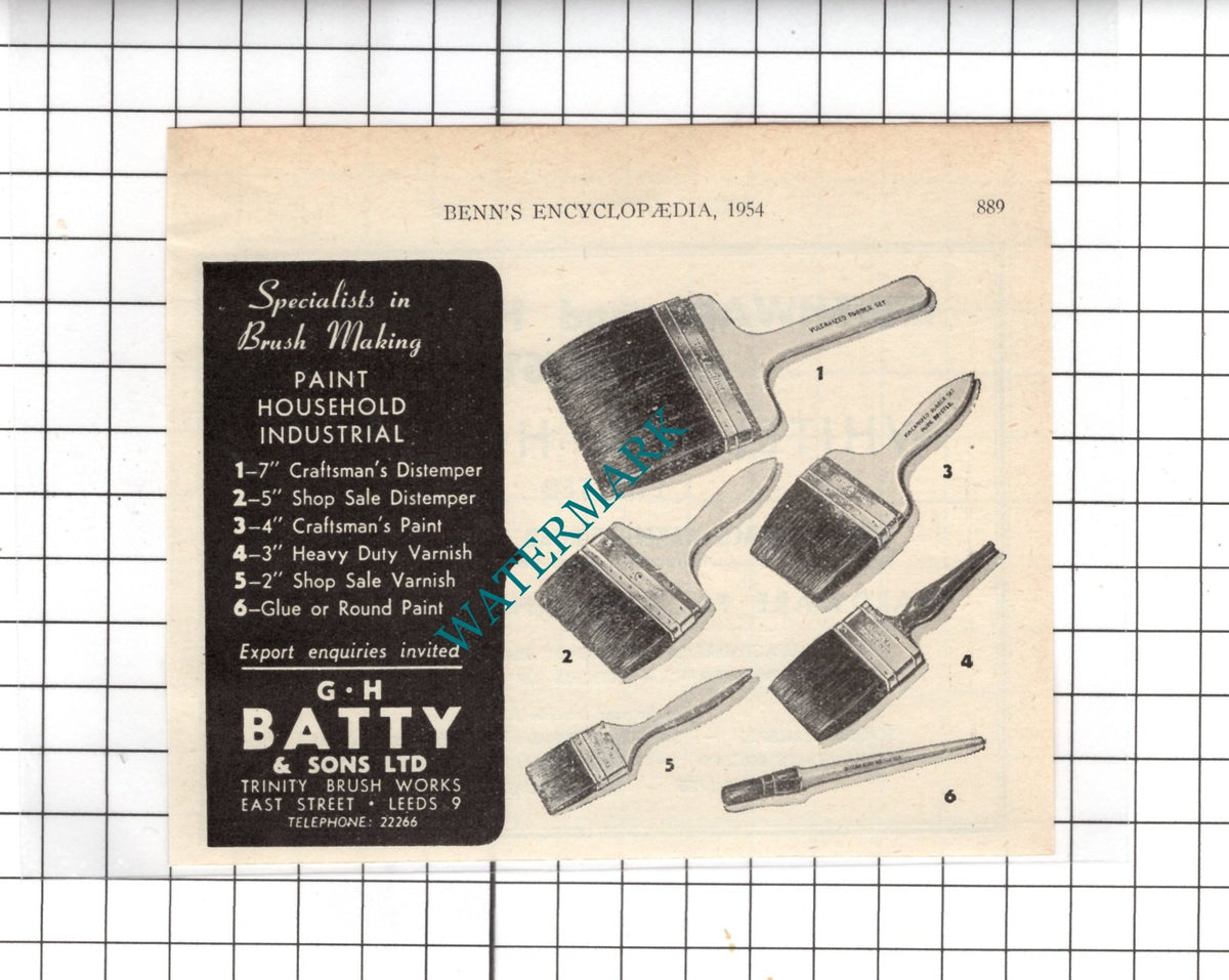 G H Batty & Sons Ltd  Leeds / Whiteley & Holroyd Ltd Bradford -1954 Small Advert