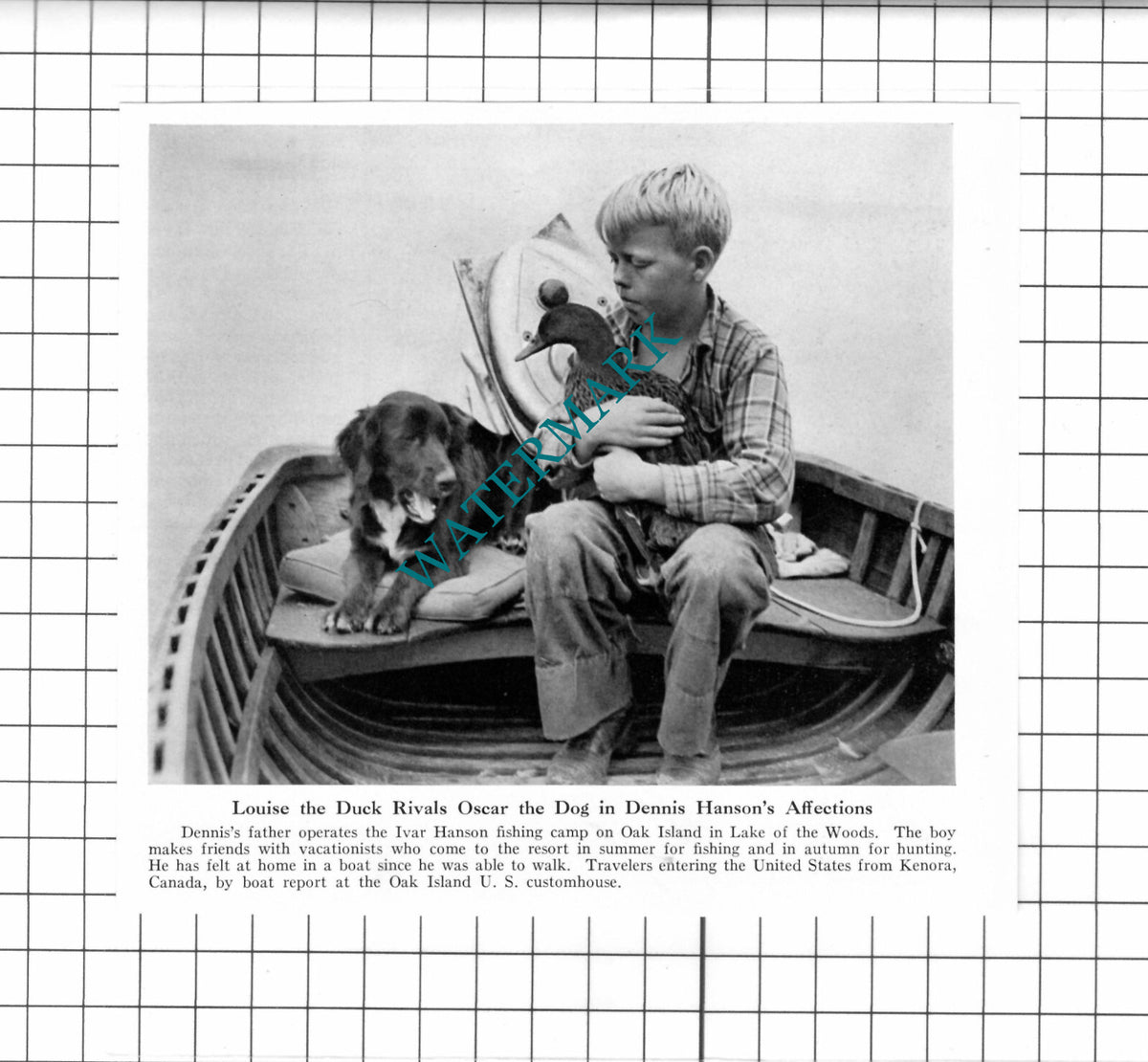 Dennis Hanson  Ivar Hanson Fishing Camp Oak Island America  - 1947 Clipping