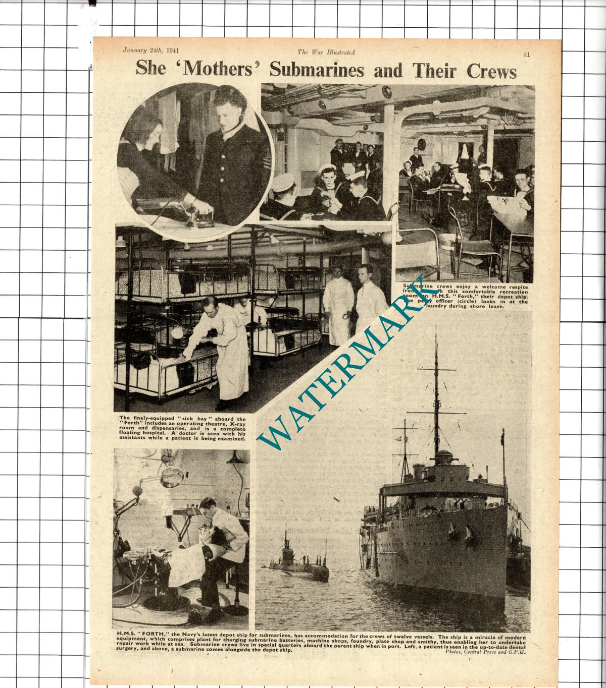 HMS FORTH Ship World War Two WW2     - 1941 Clipping / Article