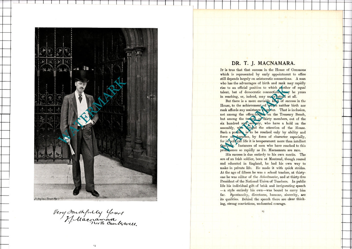 Dr T J Macnamara - c.1904 Article / Print