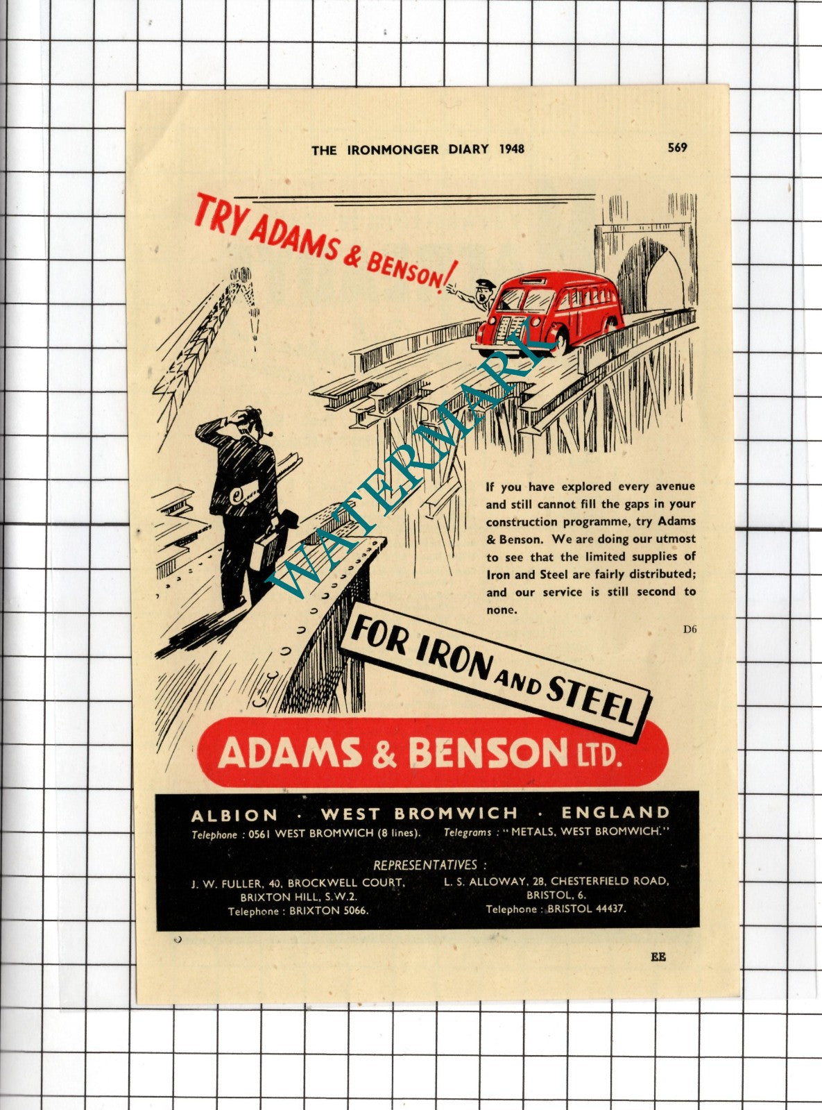 Adams & Benson Ltd West Bromwich Macready's Metal  Company London - 1948 Advert