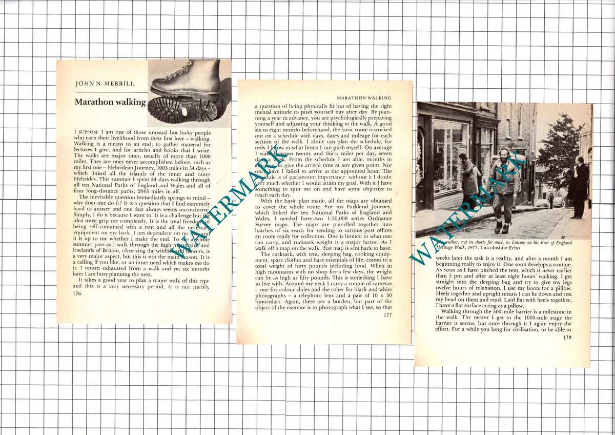 John Merrill Marathon Walker - 1976 Small Article / Print