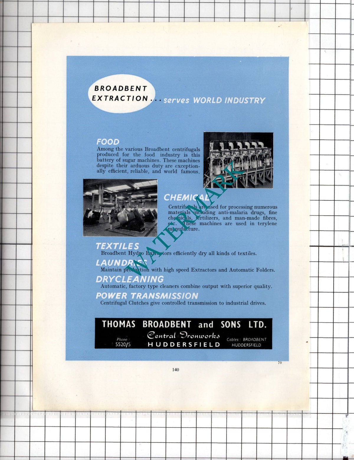 Thomas Broadbent and Sons Ltd Huddersfield Yorkshire  -  c.1962 Advert