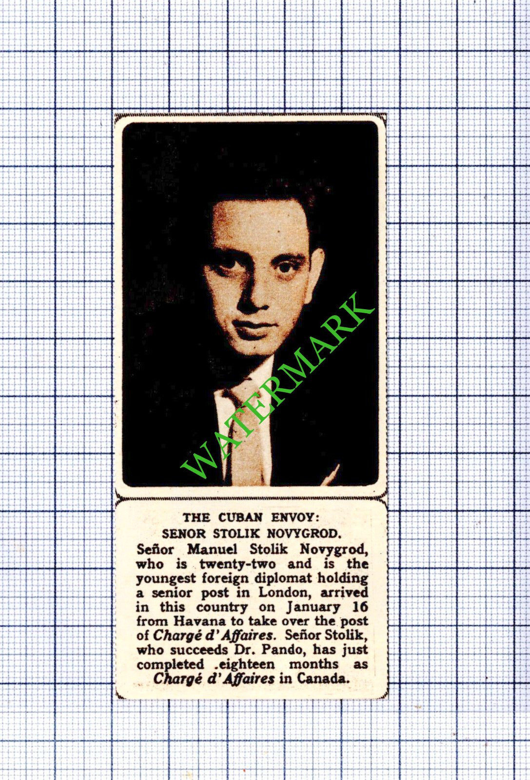 Senor Manuel Stolik Novygrod - 1961  Small Cutting
