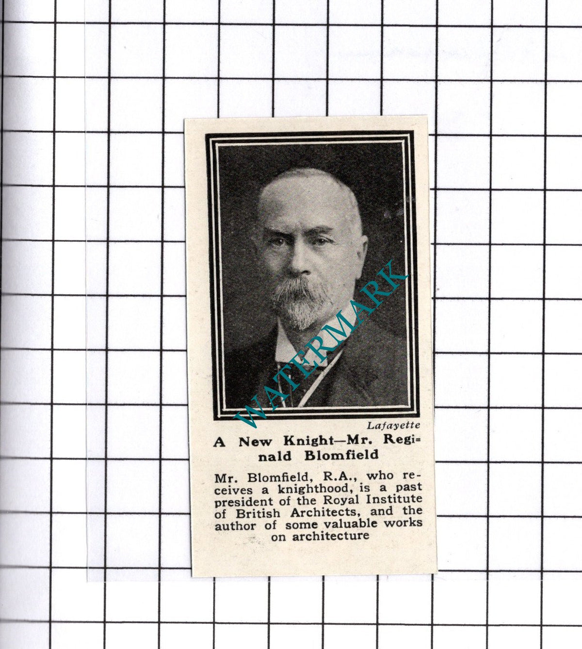 Mr Reginald Blomfield - 1919 SMALL Clipping