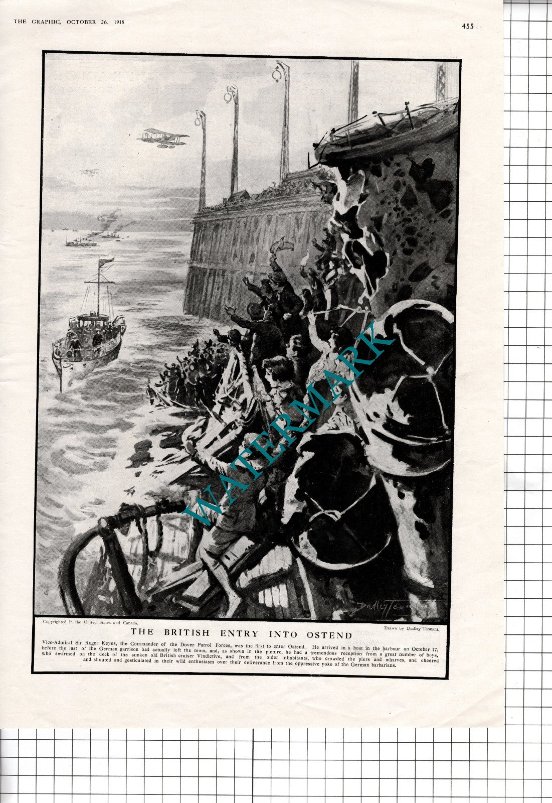 Vice-Admiral Sir Roger Keyes Dover Patrol Forces Ostend Tennant - 1918 News Page
