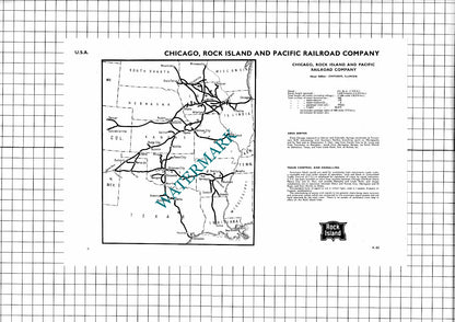 Chicago Rock Island and Pacific Railroad Company USA - 1951 Article / Print