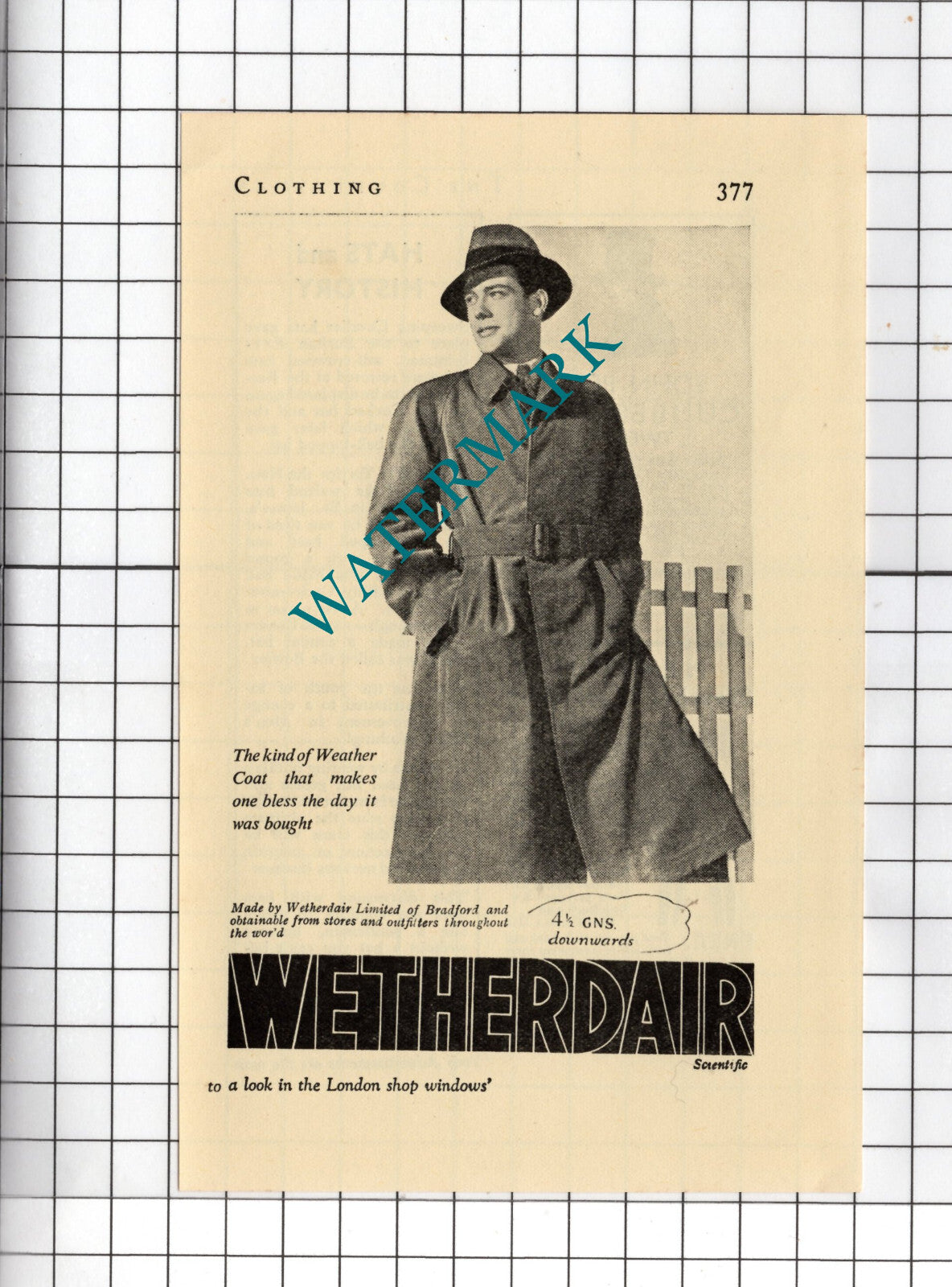 Wetherdair  Ltd Bradford ADVERT -  1938 Small Advert