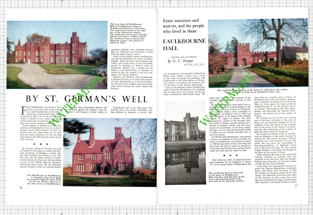 Faulkbourne Hall Essex   - 1965 Article