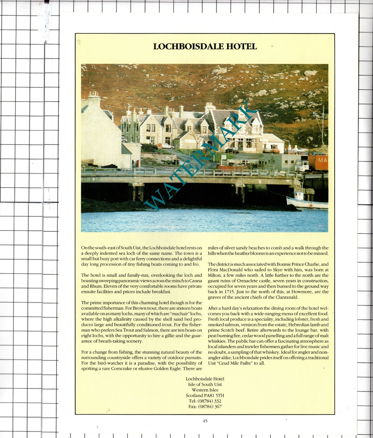 Lochboisdale Hotel Isle Of South Uist Western Isles Scotland - 1991 Advert