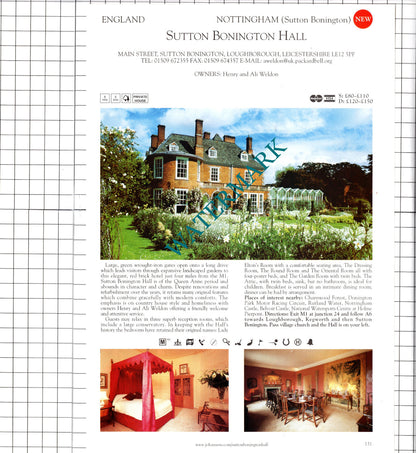 Sutton Bonington Hall Loughborough / The Hautboy Ockham Surrey  - 2001 Advert