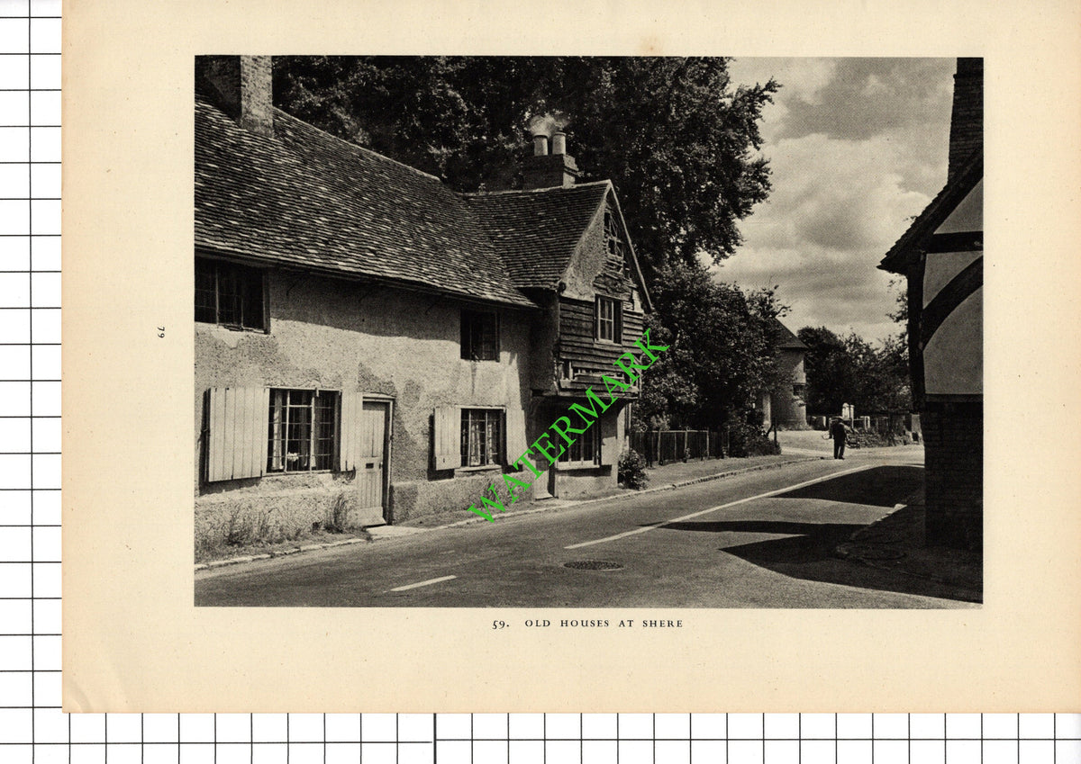 Shere Surrey  - 1949 Book Print