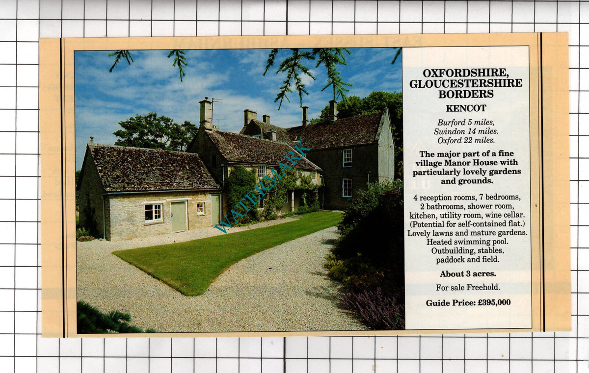 Kencot Oxfordshire Manor House  / Ashburnham Sussex - 1994 House Sale Advert