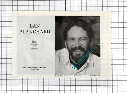 John Bleasdale Actor / Lan Blanchard Actor - 1986 Advert
