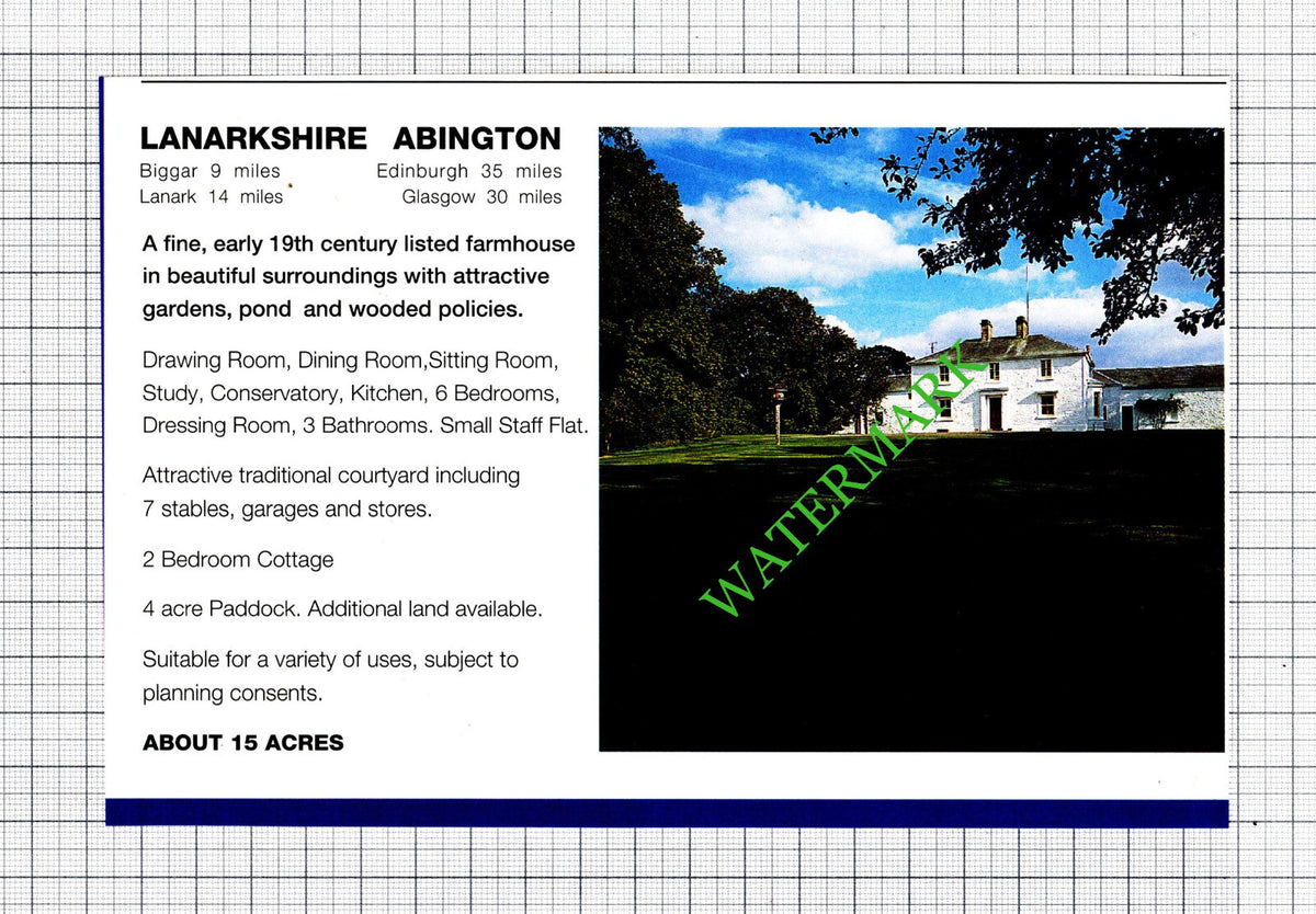 Drayton Beauchamp / Abington Lanarkshire House Sale Advert  - 1991 Cutting