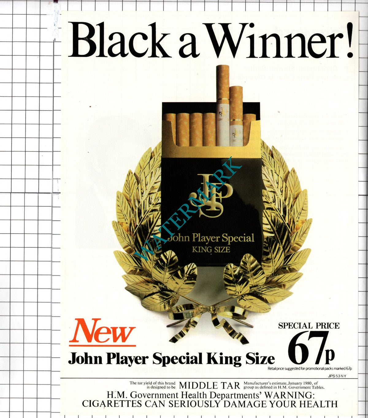 John Player Special King Size Cigarettes JPS  Advert  - 1980
