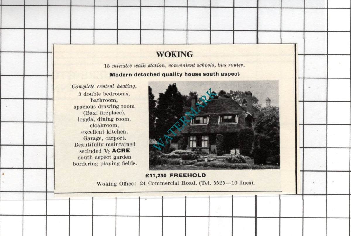 Woking Surrey SMALL House Advert - 1967