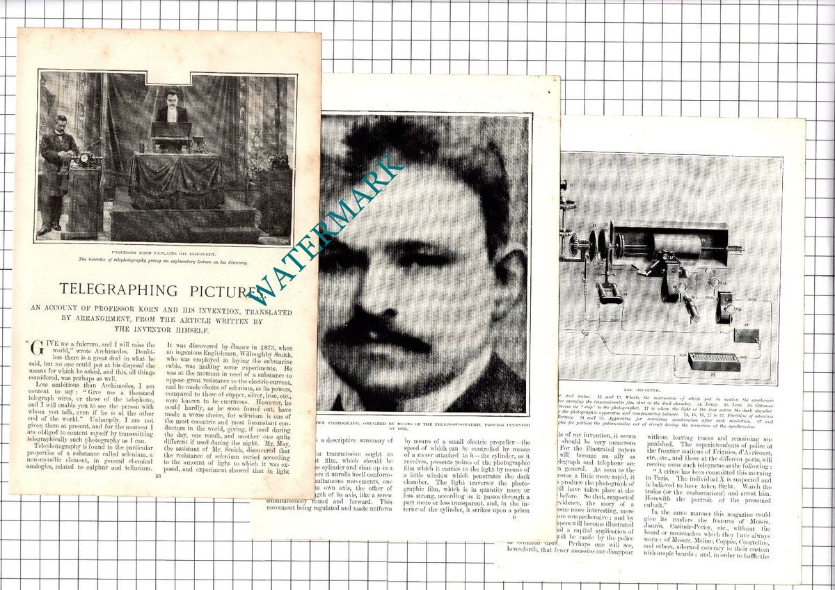 Professor Korn Telephotography - 1907 Article / Print