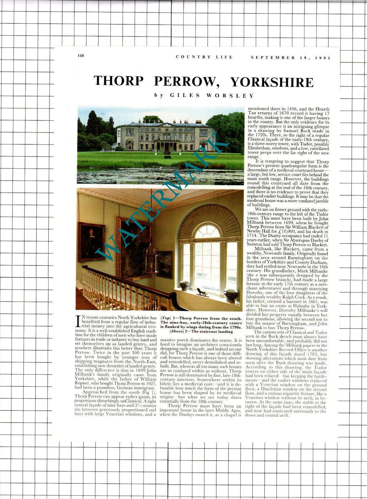 Thorp Perrow Yorkshire - 1991 Article / Print