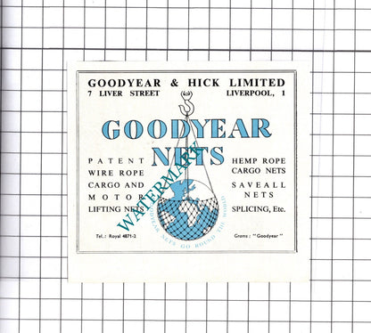 Dawson & Usher Ltd Sunderland / Goodyear & Hick Liverpool - c.1957 Small Advert