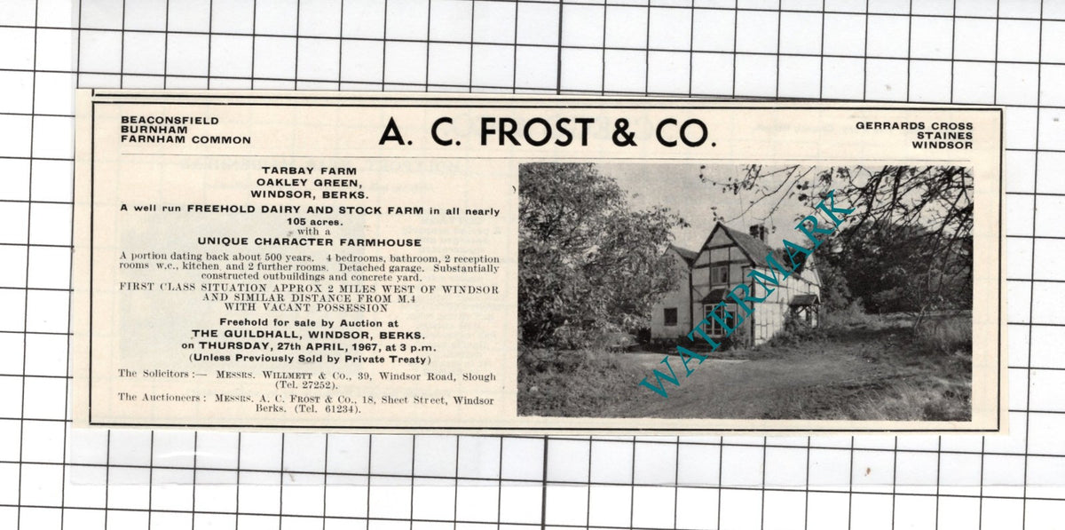 Tarbay Farm Oakley Green Windsor Berkshire House Sale Advert - 1967