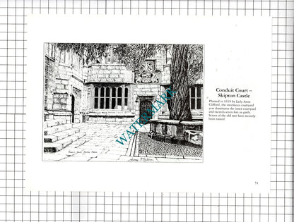 Skipton Castle North Yorkshire - c.1990's Cutting