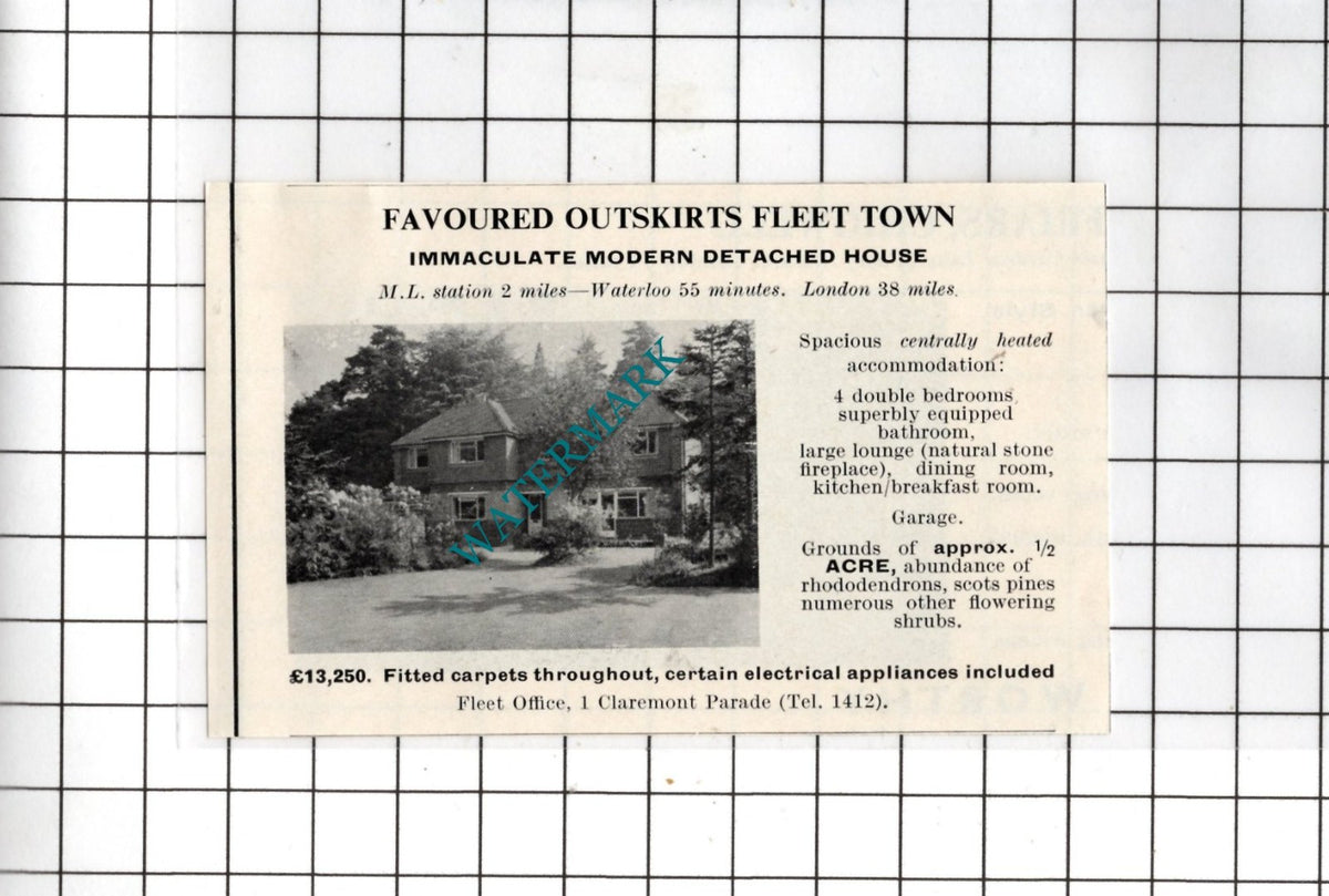 Fleet Hampshire -  1967 SMALL House Sale Advert