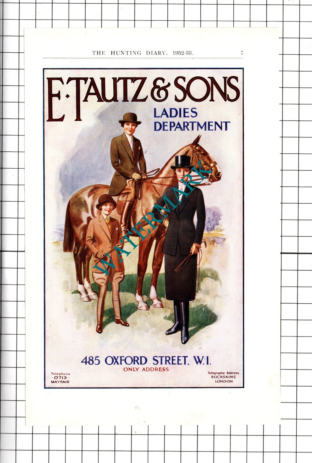 E Tautz & Sons 485 Oxford Street London - 1932 Advert