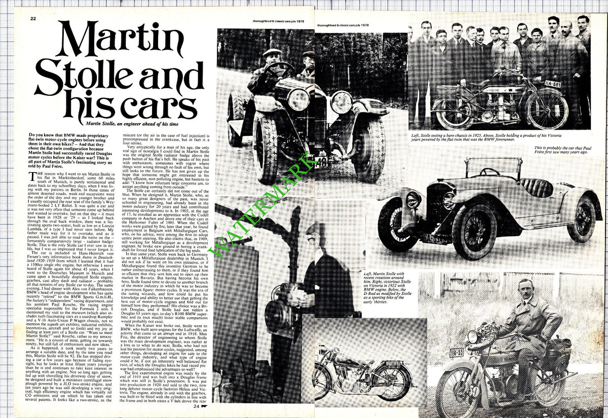 Martin Stolle Car Engineer - 1978 Article
