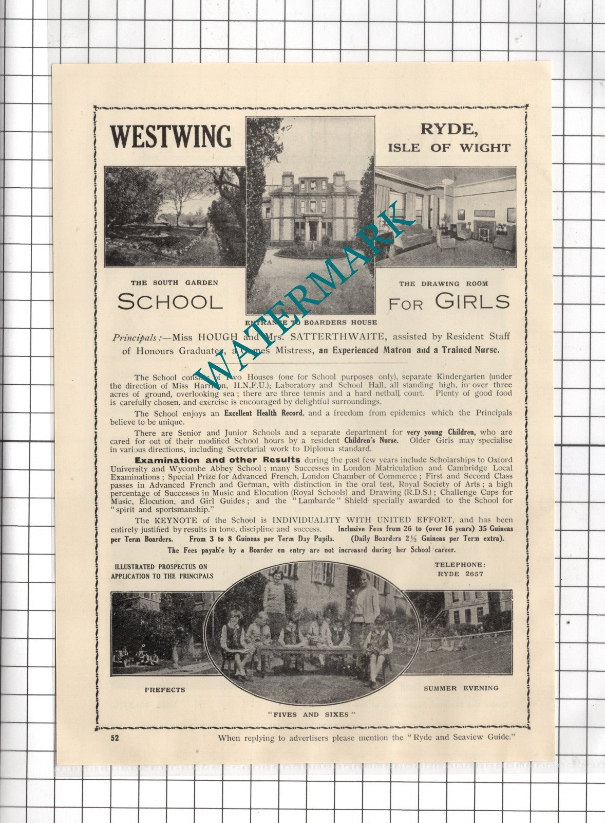 Chester Villa Ryde Isle Of Wight Salter / Westwing School Ryde - 1938 Advert