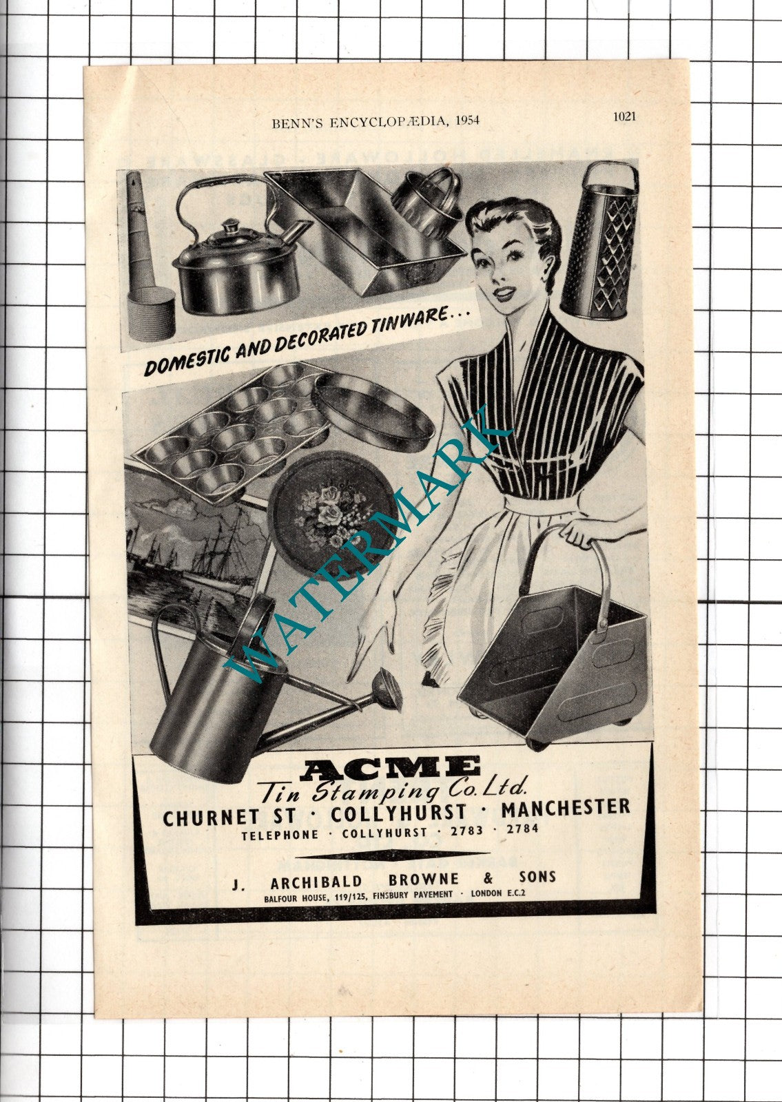 Acme Tin Stamping Co Ltd Manchester / Thomas Cowley H Goldman - 1954 Advert