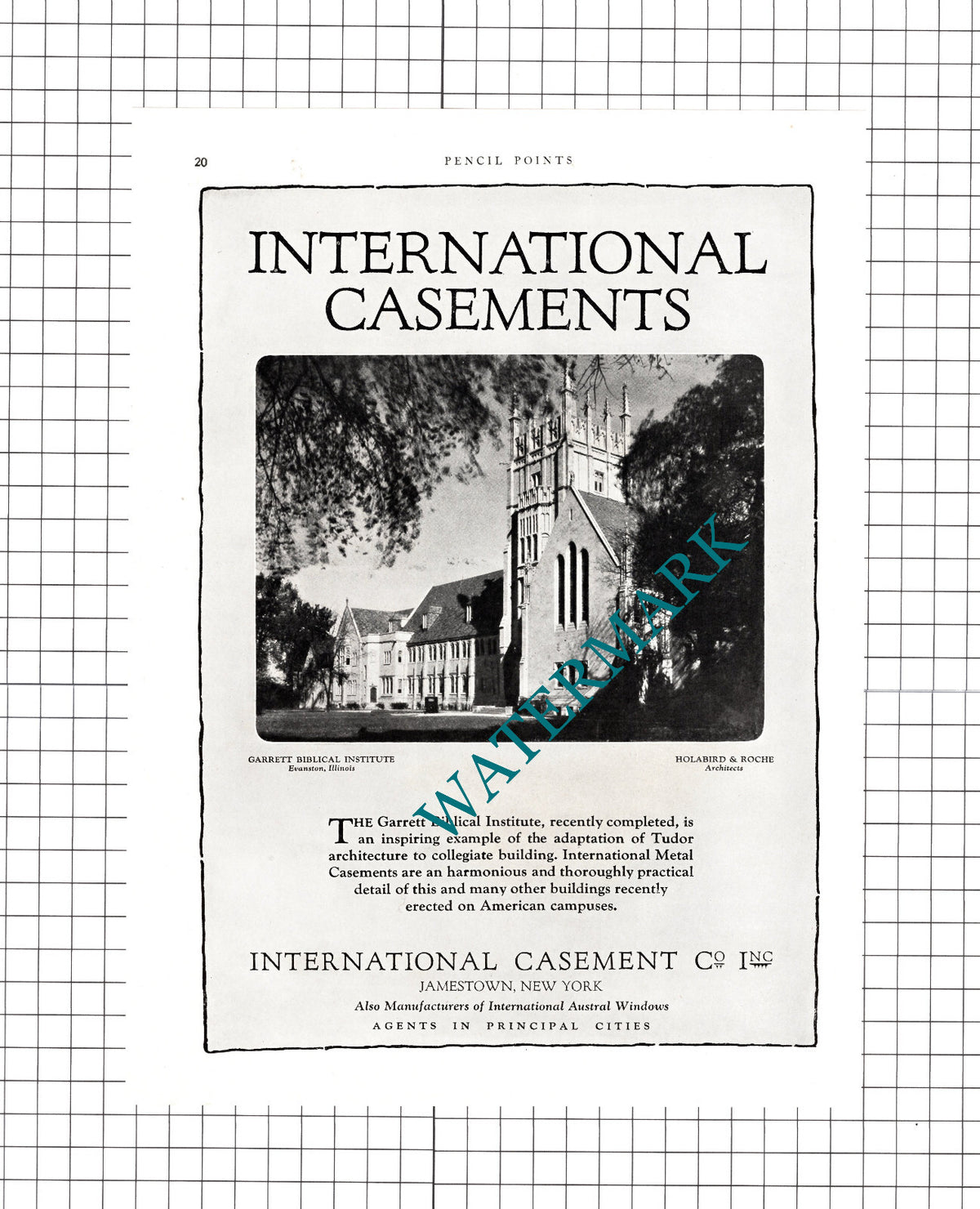 Garrett Biblical Institute Evanston Illinois Ritz Carlton Boston - 1927 Cutting