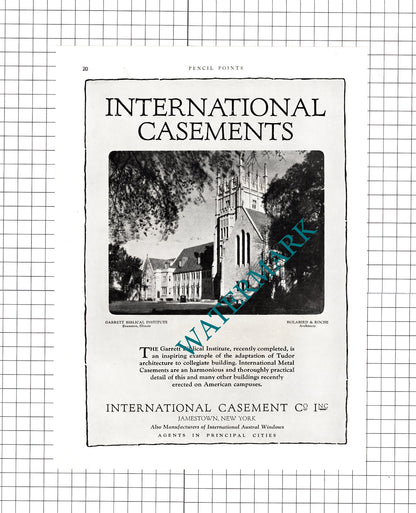 Garrett Biblical Institute Evanston Illinois Ritz Carlton Boston - 1927 Cutting