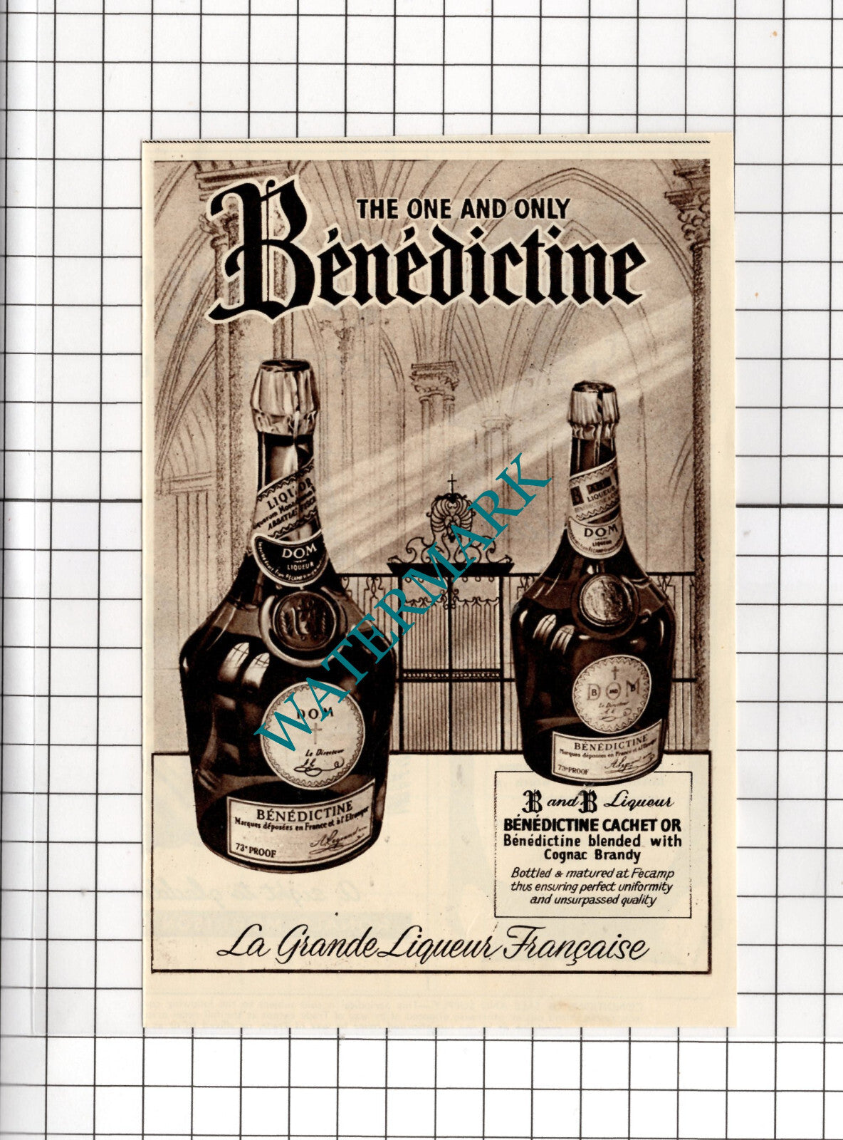 Benedictine  ADVERT- 1956 Cutting