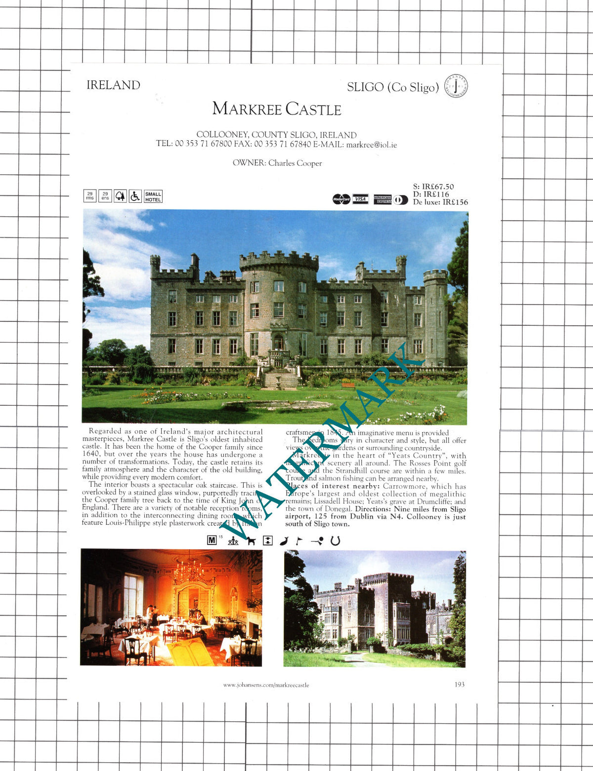 Markree Castle Collooney Sligo Ireland Advert - c.2001 Book Print