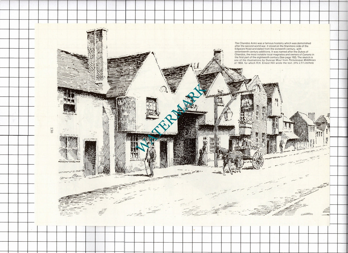 The Chandos Arms Stanmore Middlesex  / Abercorn Arms - 1980s Clipping / Print