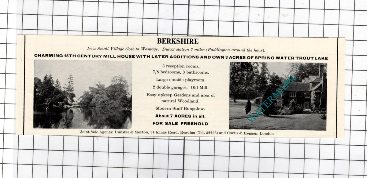 Wantage Oxfordshire  -   1967 House Sale Advert