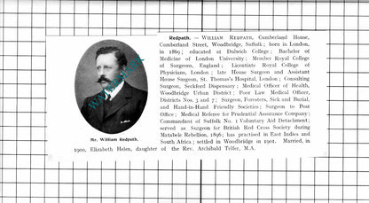 William Redpath Woodbridge Suffolk Thomas Martelli Rackham Norwich 1911 Clipping