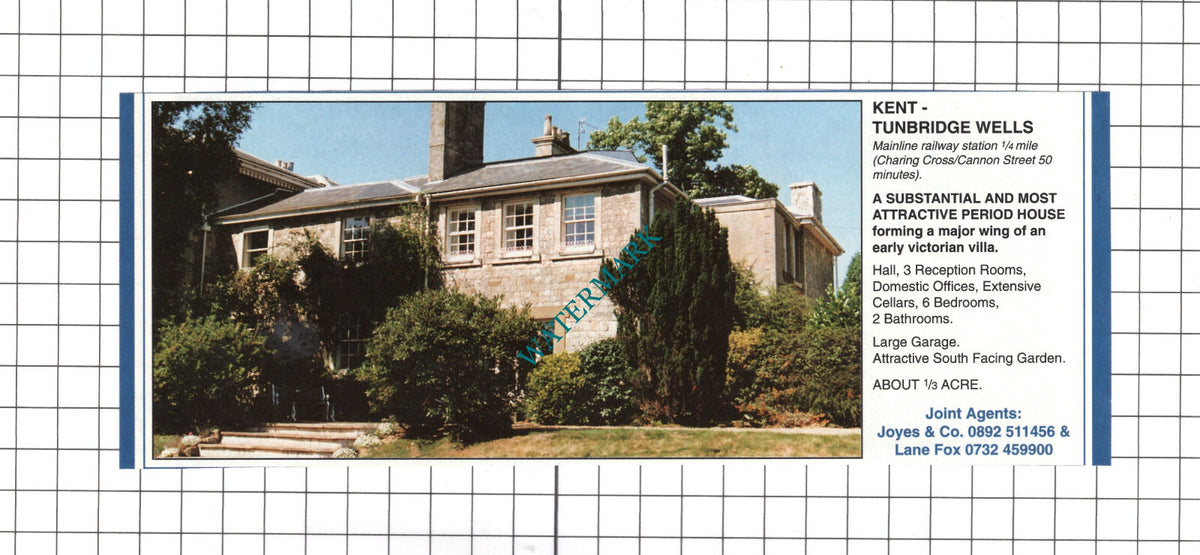Tunbridge Wells Kent House Sale Advert - 1991 Clipping