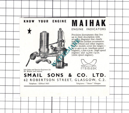 Smail Sons & Co Ltd Glasgow / David Auld & Sons Glasgow - c.1957 Small Advert