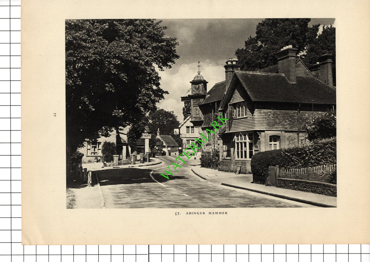Abinger Hammer  Surrey  - 1949 Book Print
