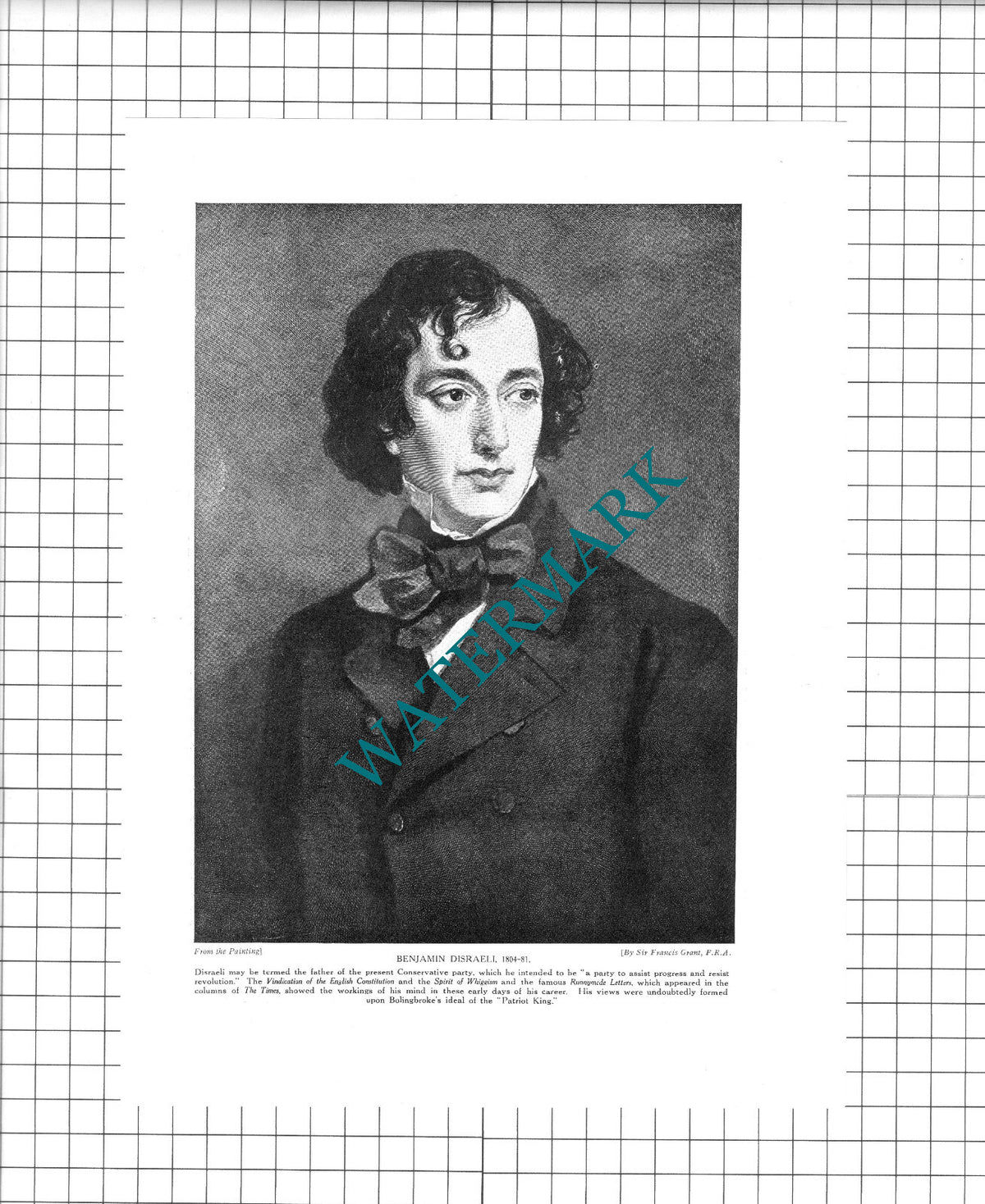 Benjamin Disraeli  -  1920's Clipping / Print