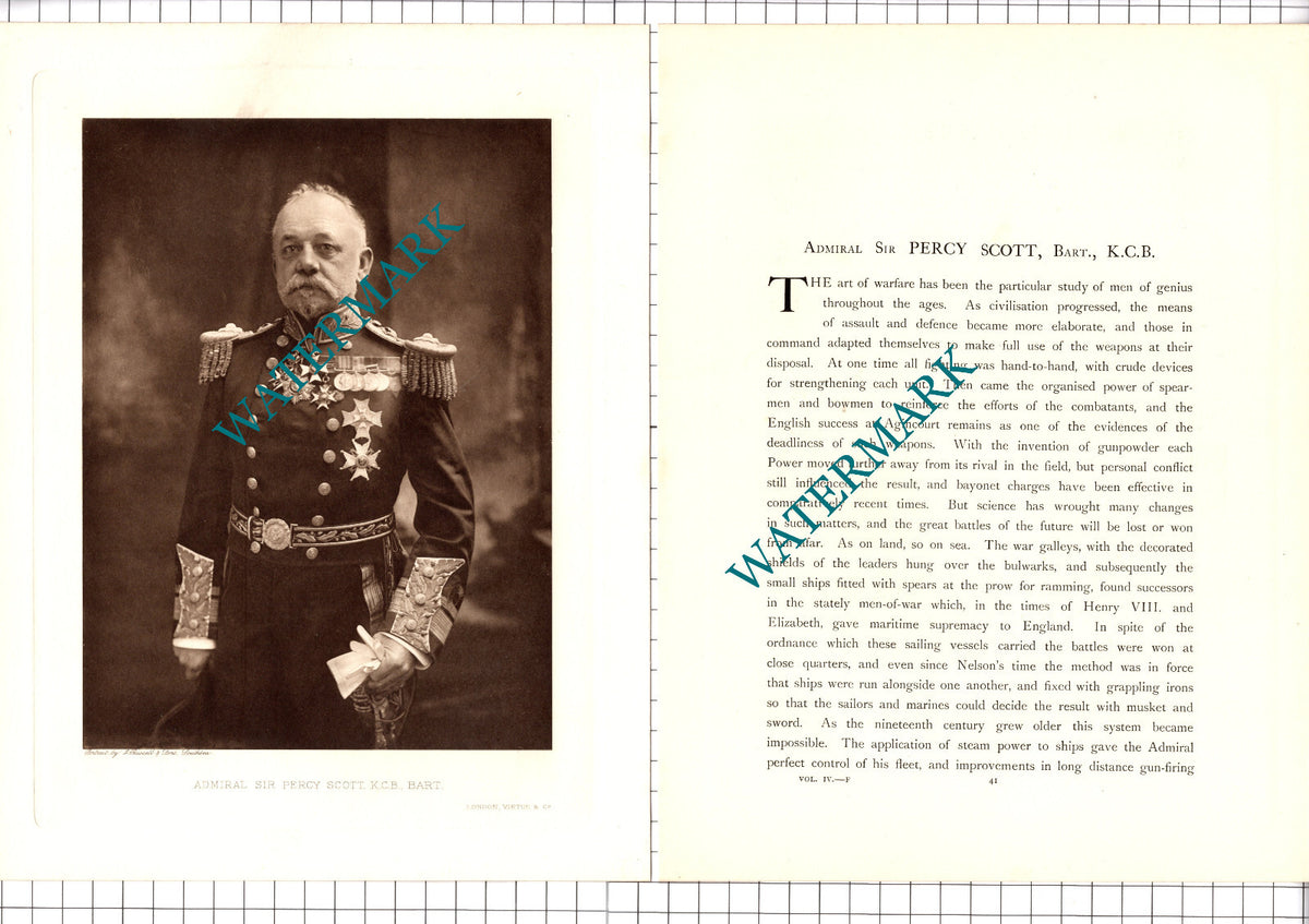 Admiral Sir Percy Scott  - 1920's Article / Print