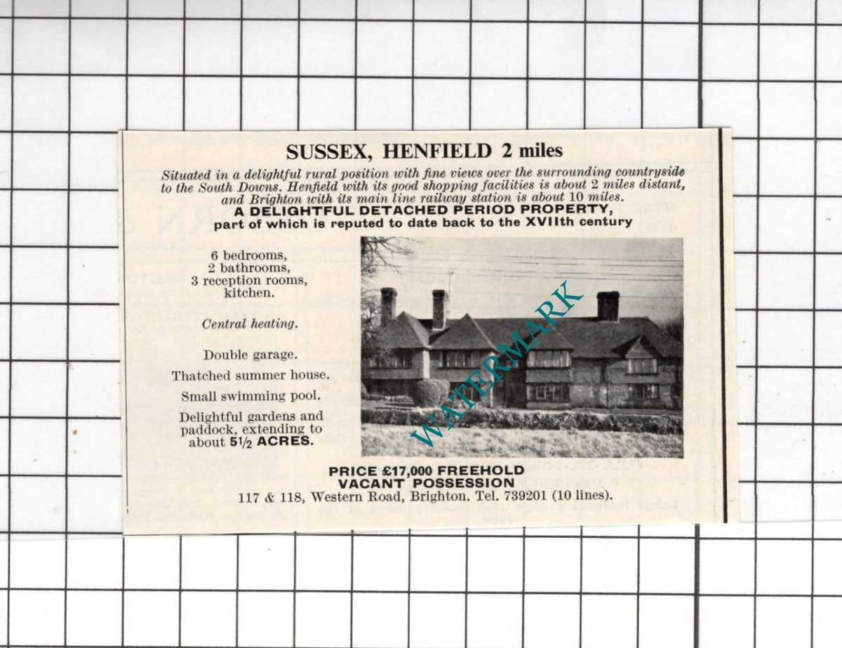 Henfield Sussex - 1967 SMALL House Advert